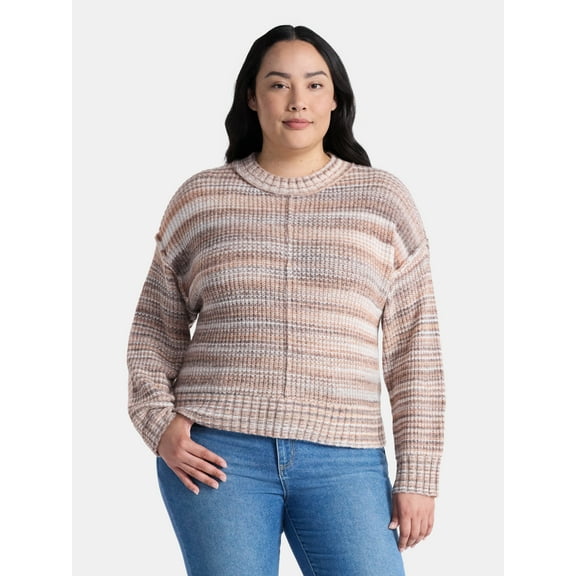 Terra & Sky Women's Plus Space Dye Sweater, Size 0X-5X