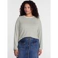 thumbnail image 1 of Terra & Sky Women's Plus Striped Tee with Long Sleeves, Sizes 0X-5X, 1 of 5