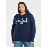 TERRA & SKY Women's Plus Holiday Talking Sweater, Midweight, Sizes 0X-4X