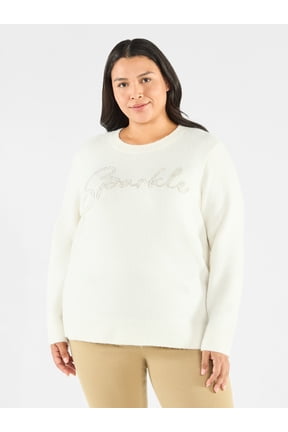 Women's Plus Holiday Talking Sweater, Midweight, Sizes 0X-4X