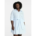 thumbnail image 1 of Terra & Sky Women's Plus Size Tiered Shirt Dress with Long Sleeves, Sizes 0X-5X, 1 of 5