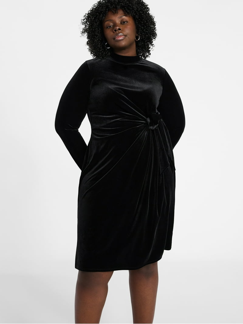 gold heels black dress Black Sequins Gold Zipper Long Sleeve Dress main image 1