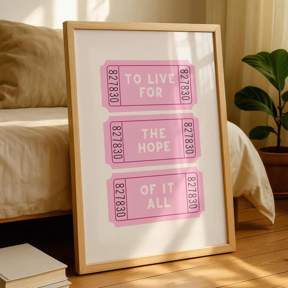 TS Lyric Print: Minimalist 'To Live For The Hope Of It All', Unframed Canvas 8x10in