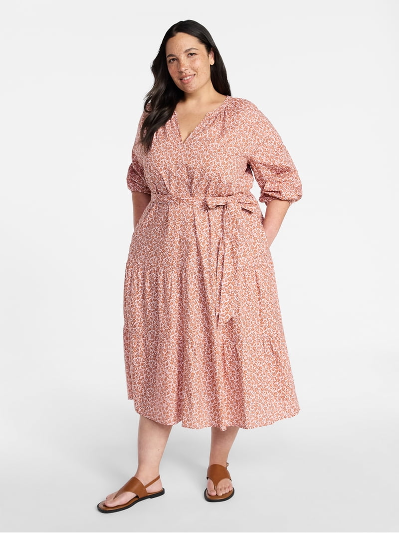 midi formal elegant dresses for women Blush Pink A-Line Midi Casual Dress: Camellia Soft Blush / Medium