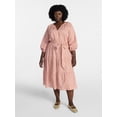 thumbnail image 1 of Terra & Sky Women's Plus Size Midi Peasant Dress, Sizes 0X-4X, 1 of 5