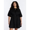 thumbnail image 1 of Terra & Sky Women’s Plus Tiered Mini Dress with Elbow Length Sleeves, Sizes 0X-5X, 1 of 5