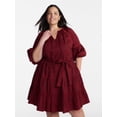 thumbnail image 1 of Terra & Sky Women’s Plus Tiered Mini Dress with Elbow Length Sleeves, Sizes 0X-5X, 1 of 5