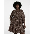 thumbnail image 1 of Terra & Sky Women's Plus Size Mini Tiered Shirt Dress, Sizes 0X-5X, 1 of 5