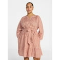 thumbnail image 1 of Terra & Sky Women's Plus Size Mini Tiered Shirt Dress, Sizes 0X-5X, 1 of 5