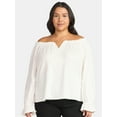thumbnail image 1 of Terra & Sky Women's Plus Off the Shoulder Top with Long Sleeves, Sizes 0X-5X, 1 of 4