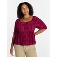 thumbnail image 1 of Terra & Sky Women's Plus Peplum Sweetheart Top, Sizes 0X-5X, 1 of 5