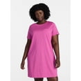 thumbnail image 1 of Terra & Sky Women's Plus Size Pocket T-Shirt Dress with Short Sleeves, Sizes 0X-5X, 1 of 5