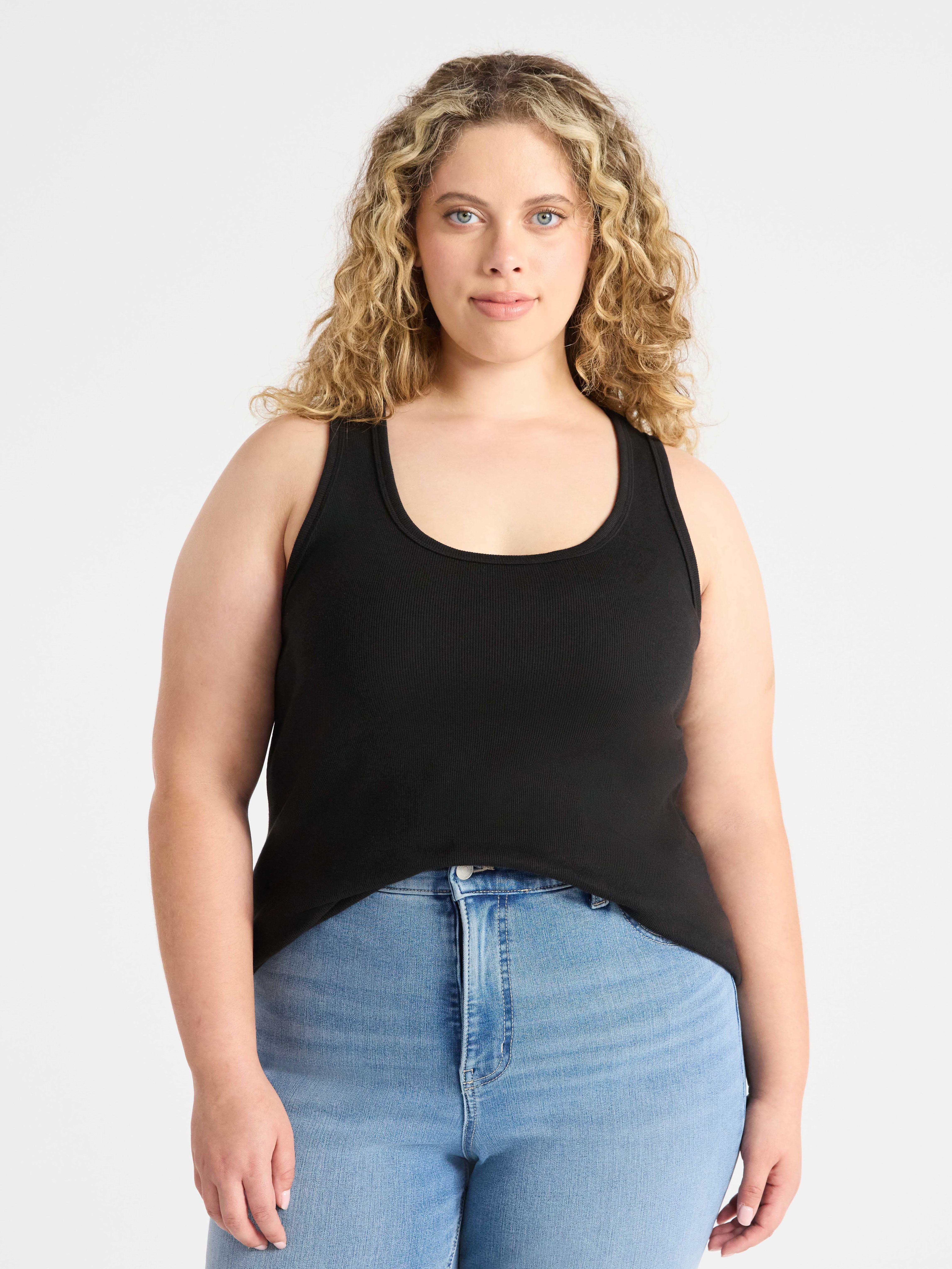 Women's Plus Ribbed Tank Top, Sizes 0X-5X