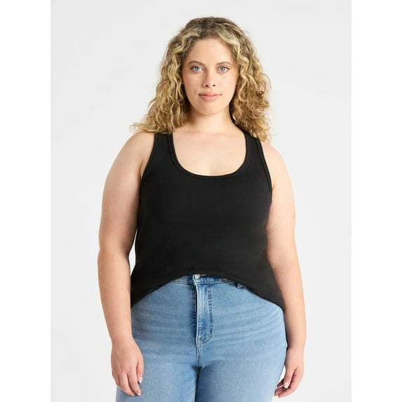 Terra & Sky Women’s Plus Ribbed Tank Top, Sizes 0X-5X