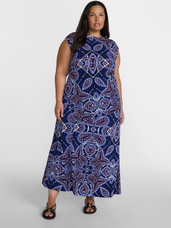 Women’s Plus Ruched Jersey Tank Dress, Sizes 0X-5X