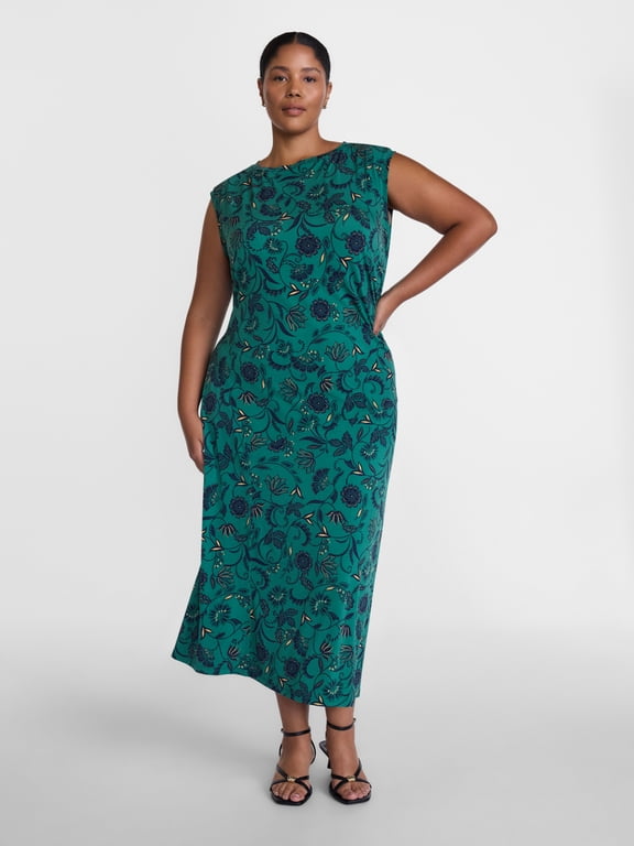Women’s Plus Ruched Jersey Tank Dress, Sizes 0X-5X
