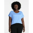 thumbnail image 1 of Terra & Sky Women's Plus Scoop Neck Tunic Tee With Short Sleeves, Sizes 0X-5X, 1 of 5