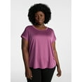 thumbnail image 1 of Terra & Sky Women's Plus Scoop Neck Tunic Tee With Short Sleeves, Sizes 0X-5X, 1 of 5