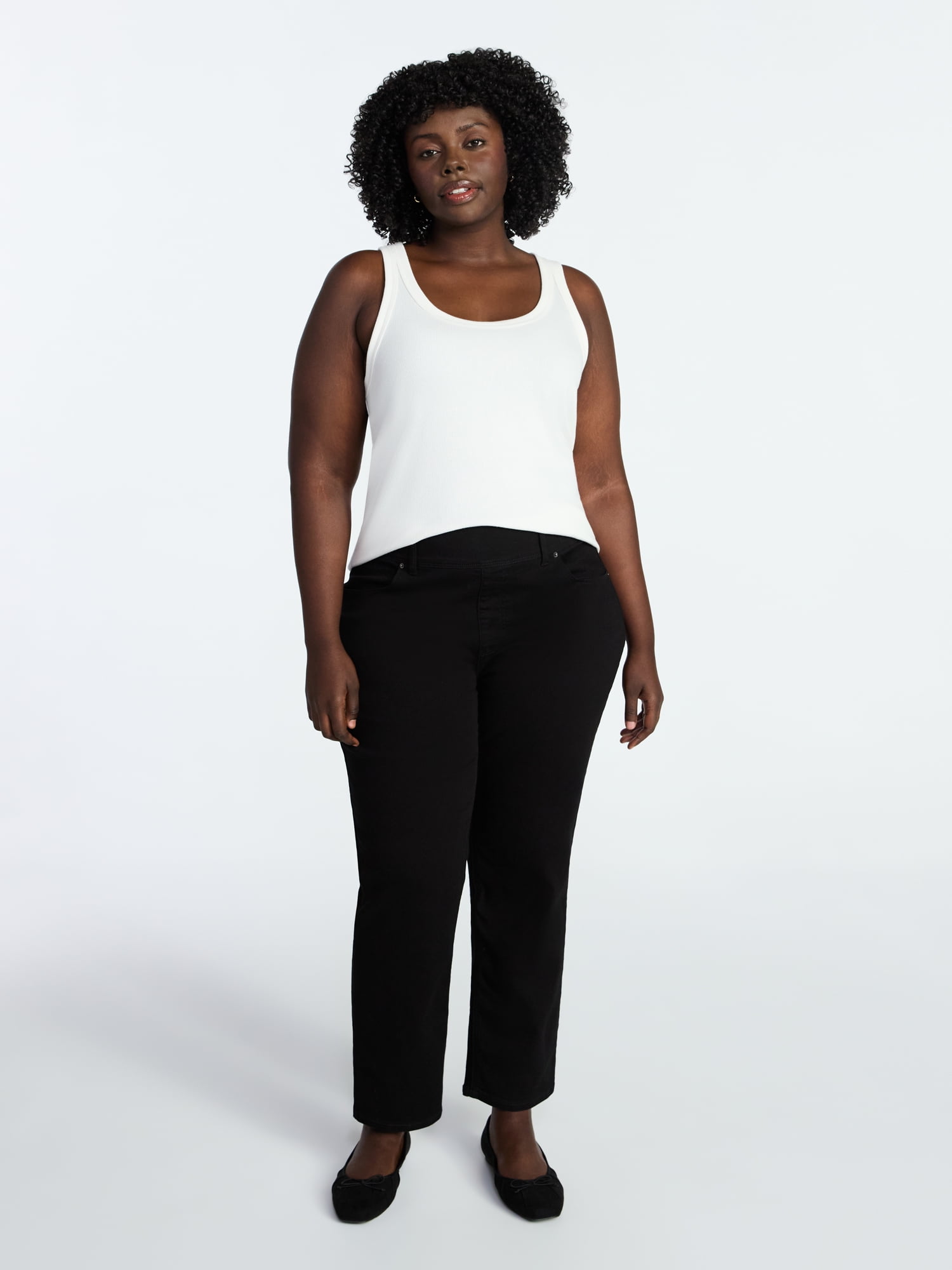 Terra & Sky Women's Plus Sleeveless Ribbed Scoop Neck Tank Top, Sizes 0X-5X