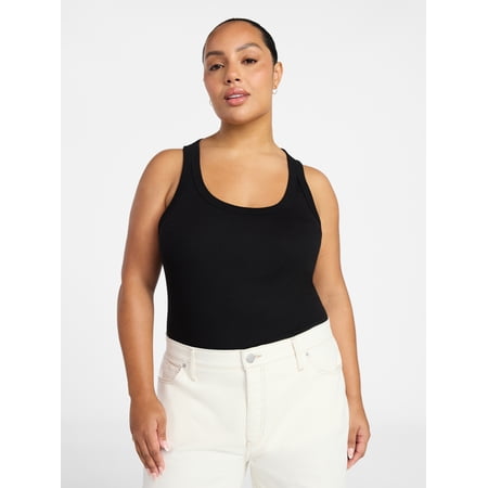 Terra & Sky Women's Plus Scoop Neck Rib Tank, Sizes 0X-5X