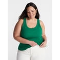 thumbnail image 1 of Terra & Sky Women's Plus Size Scoop Neck Rib Tank Top, Size 0X-5X, 1 of 5