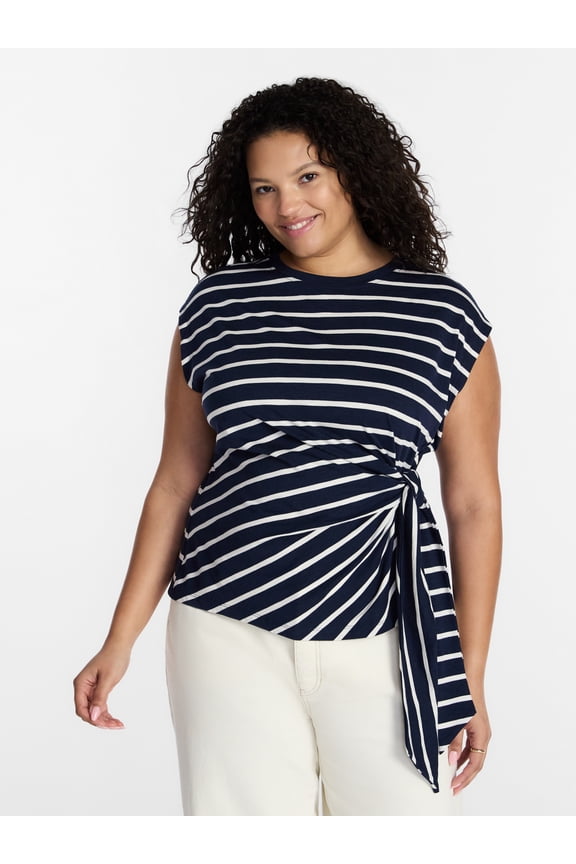 Women’s Plus Side Tie Dolman Tee, Size 0X-5X