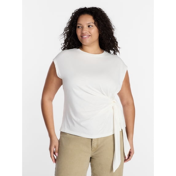 Terra & Sky Women’s Plus Side Tie Dolman Tee, Size 0X-5X
