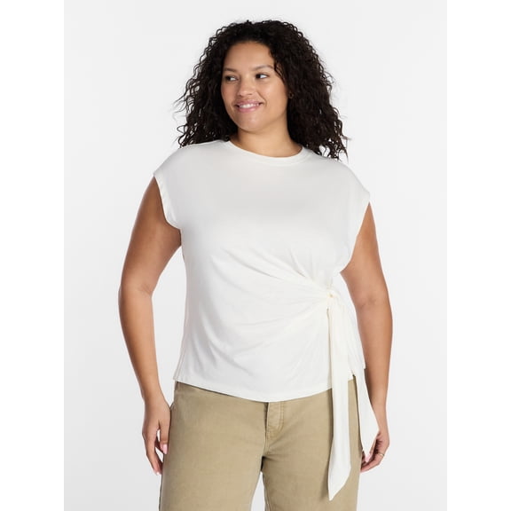 Terra & Sky Women’s Plus Side Tie Dolman Tee, Size 0X-5X