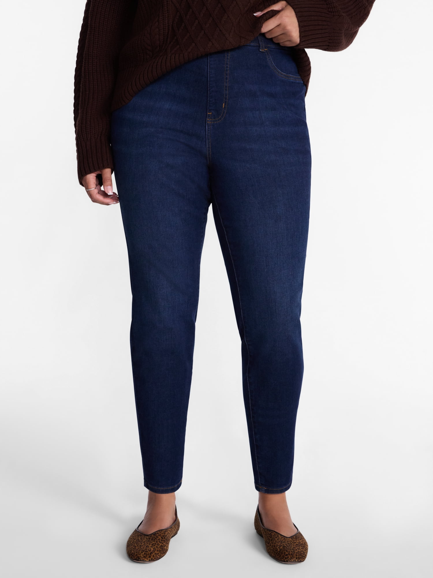 Terra & Sky Women's Plus Signature Mid Rise Pull On Skinny Jeggings, Sizes 0X-5X