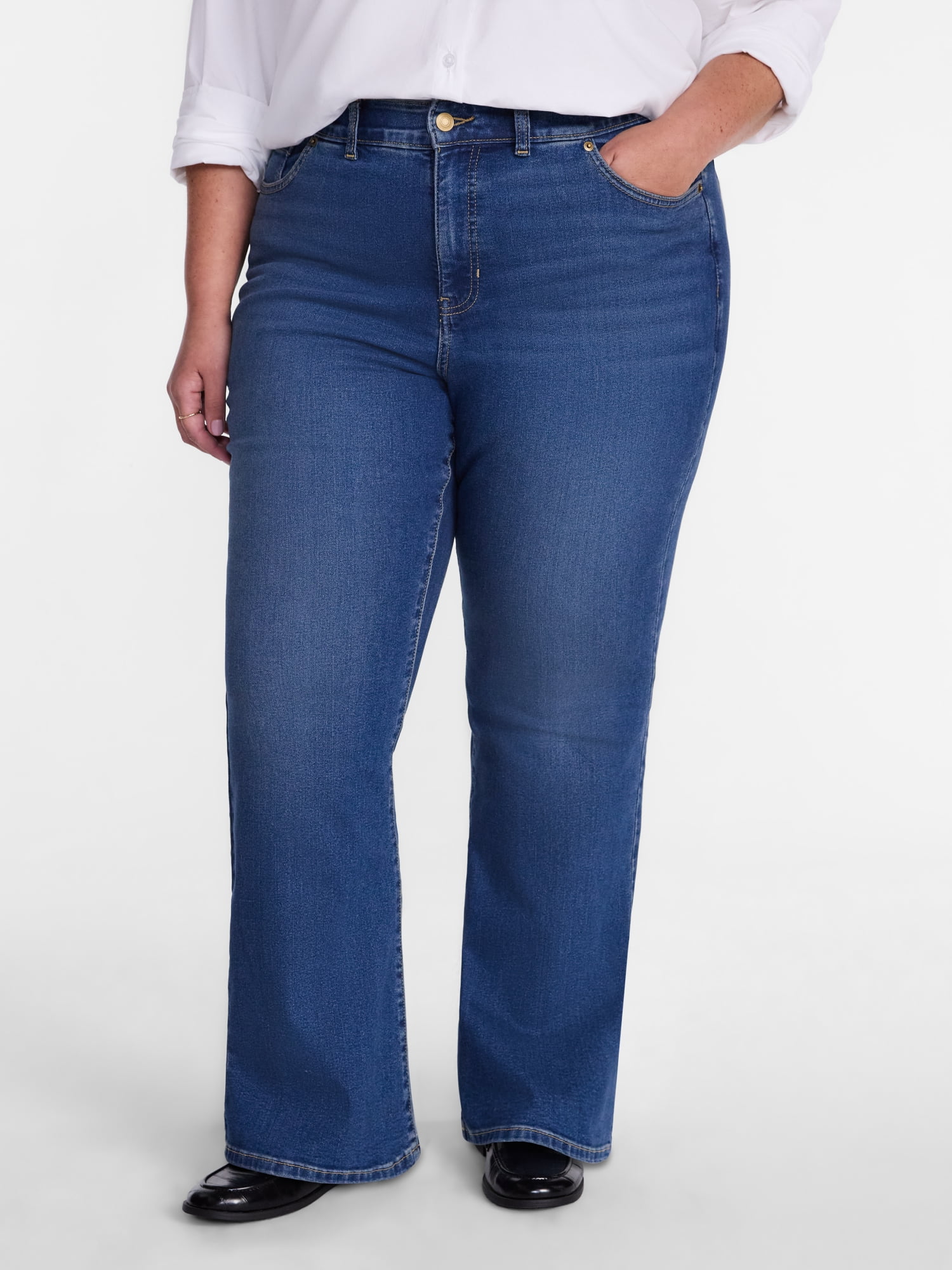 Terra & Sky Women's Plus Signature Denim Bootcut, Sizes 28W,28WL,28WS