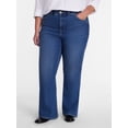 thumbnail image 1 of Terra & Sky Women's Plus Signature Mid Rise Bootcut Jeans, 30” Inseam, Sizes 16W-26W, 1 of 5