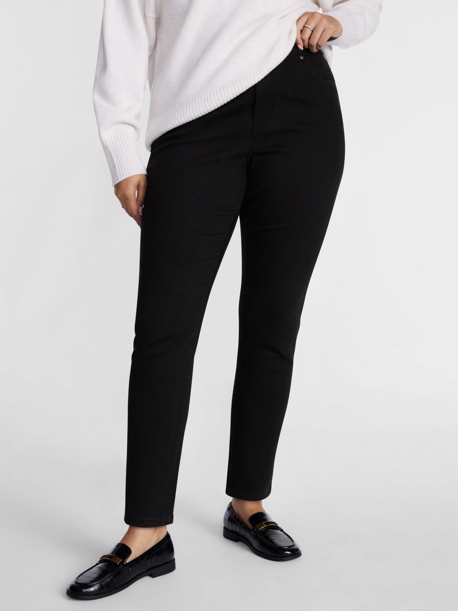 Terra & Sky Women's Plus Signature High Rise Skinny Jeans, 30" Inseam, Sizes 16W-26W