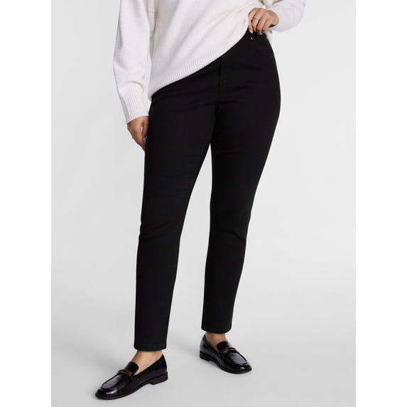Terra & Sky Women's Plus Signature High Rise Skinny Jeans, 30" Inseam, Sizes 16W-26W