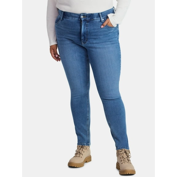 Terra & Sky Women's Plus High Rise Skinny Jeans, Sizes 16W-26W
