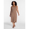 thumbnail image 1 of Terra & Sky Women's Plus Sleeveless Ribbed Mini Dress , Sizes 0X-5X, 1 of 4