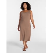 Terra & Sky Womens Plus Sleeveless Ribbed Mini Dress , Sizes 0X-5X