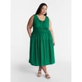thumbnail image 1 of Terra & Sky Women's Plus Sleeveless Smocked Dress, Sizes-0X-5X, 1 of 4