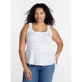 thumbnail image 1 of Terra & Sky Women’s Plus Sleeveless Smocked Peplum Tank Top, Sizes 0X-5X, 1 of 5