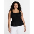thumbnail image 1 of Terra & Sky Women’s Plus Sleeveless Smocked Peplum Tank Top, Sizes 0X-5X, 1 of 5