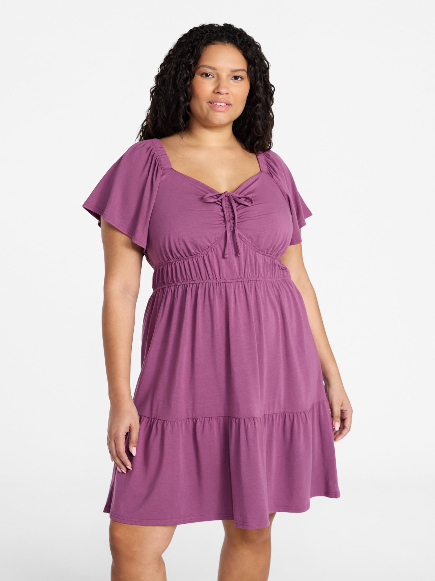 Women's Plus Tiered Mini Dress, Sizes 0X-5X