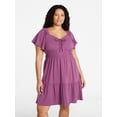 thumbnail image 1 of Terra & Sky Women's Plus Tiered Mini Dress, Sizes 0X-5X, 1 of 5
