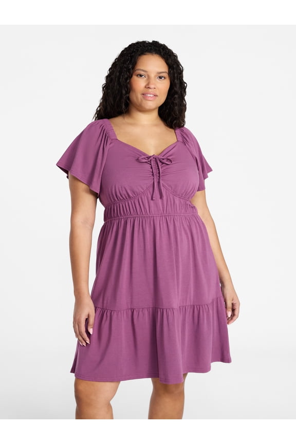 Women's Plus Tiered Mini Dress, Sizes 0X-5X