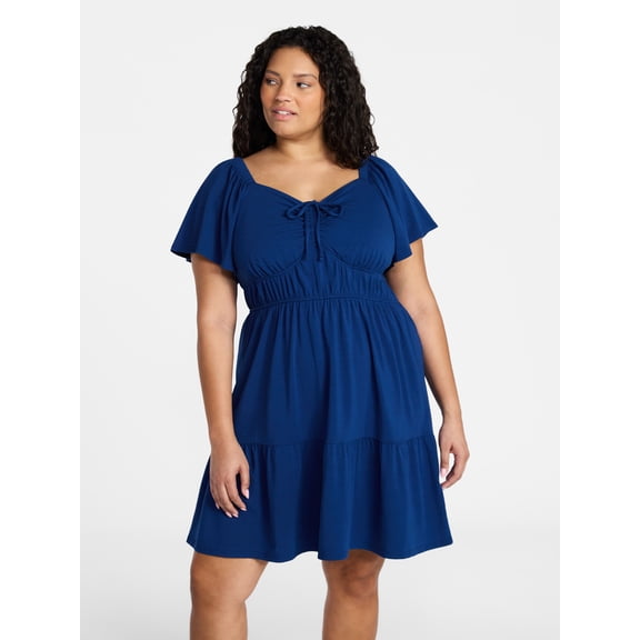 Terra & Sky Women's Plus Tiered Mini Dress, Sizes 0X-5X