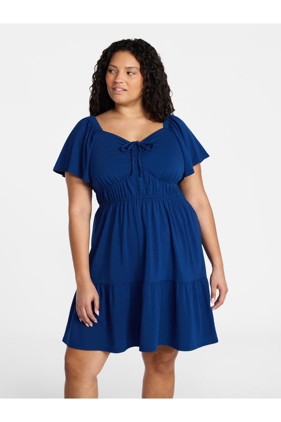 Women's Plus Tiered Mini Dress, Sizes 0X-5X