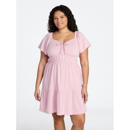 Terra & Sky Women's Plus Tiered Mini Dress, Sizes 0X-5X