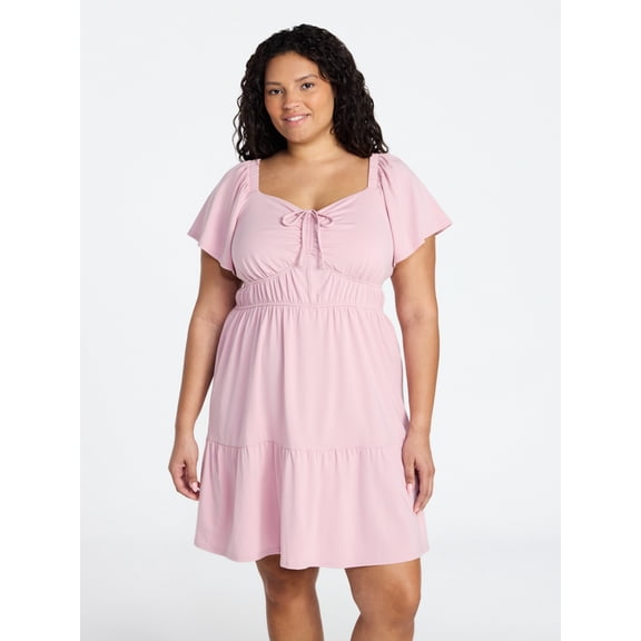 Terra & Sky Women's Plus Tiered Mini Dress, Sizes 0X-5X