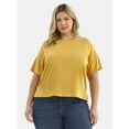 thumbnail image 1 of Terra & Sky Women's Plus Short Sleeve Boxy Tee, Sizes 0X-5X, 1 of 5
