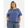 thumbnail image 1 of Terra & Sky Women's Plus Short Sleeve Boxy Tee, Sizes 0X-5X, 1 of 5