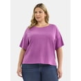 thumbnail image 1 of Terra & Sky Women's Plus Short Sleeve Boxy Tee, Sizes 0X-5X, 1 of 5
