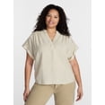 thumbnail image 1 of Terra & Sky Women's Plus Short Sleeve Popover Blouse, Sizes 0X-5X, 1 of 5